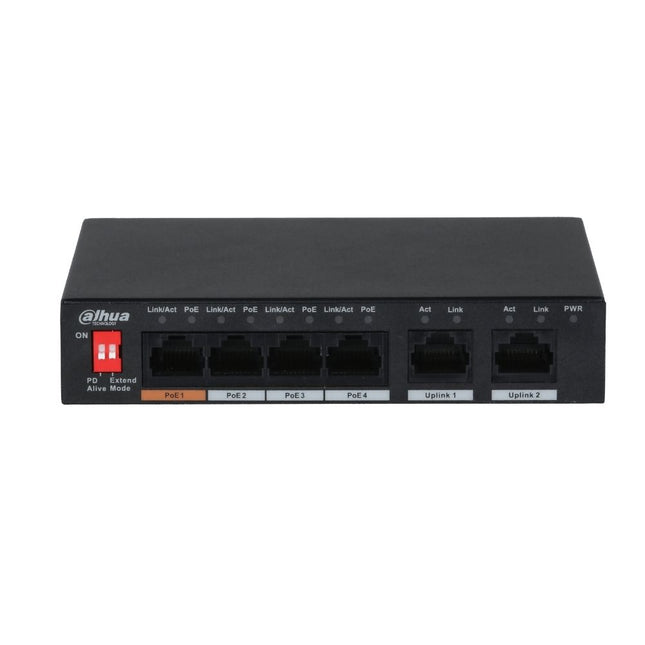 Dahua Ethernet Switch: 6-Port, Unmanaged, 4-Port PoE - DH-PFS3006-4ET-60