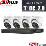 Dahua TIOC 2.0 Security System: 8CH 12MP Pro NVR, 4 x 5MP Turret Camera, Full-Colour, SMD 3.0