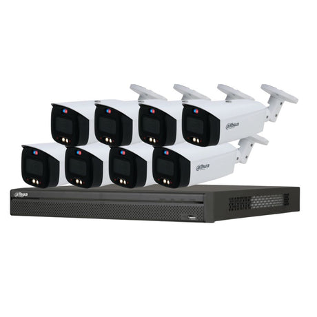 Dahua TIOC 2.0 Security System: 8CH 12MP Pro NVR, 8 x 8MP Bullet Camera, Full-Colour, SMD 3.0