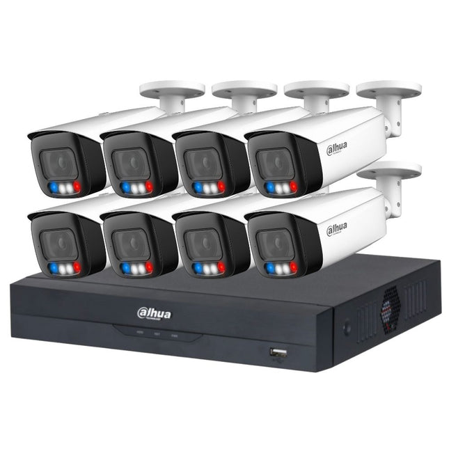 Dahua AI TiOC Security System: 8x 8MP TiOC 2.0 Bullets, 8CH 16MP WizSense NVR, SMD 4.0