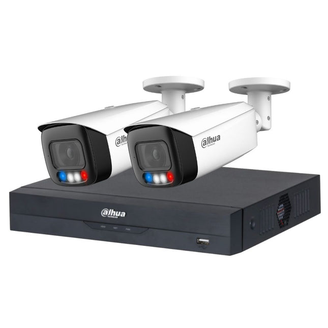 Dahua AI TiOC Security System: 2x 8MP TiOC 2.0 Bullets, 4CH 16MP WizSense NVR, SMD 4.0
