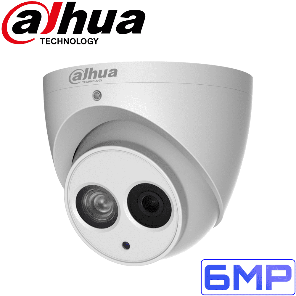 Dahua IPC-HDW4631EM-ASE Security Camera: 6MP Fixed Lens Eyeball, Built-In Mic