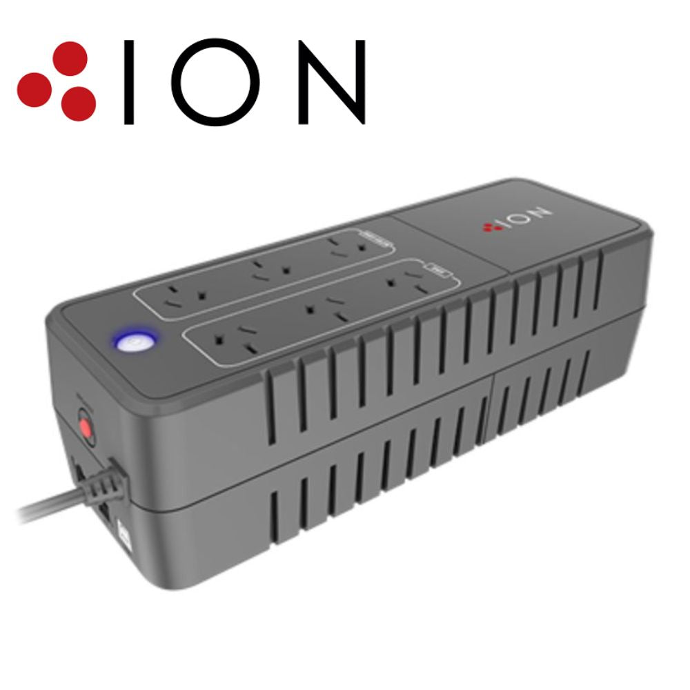 ION F10 Pow Board UPS, 6XAUS 3pin Outlets (3x Power Protection & 3x Surge Protection) - F10-850