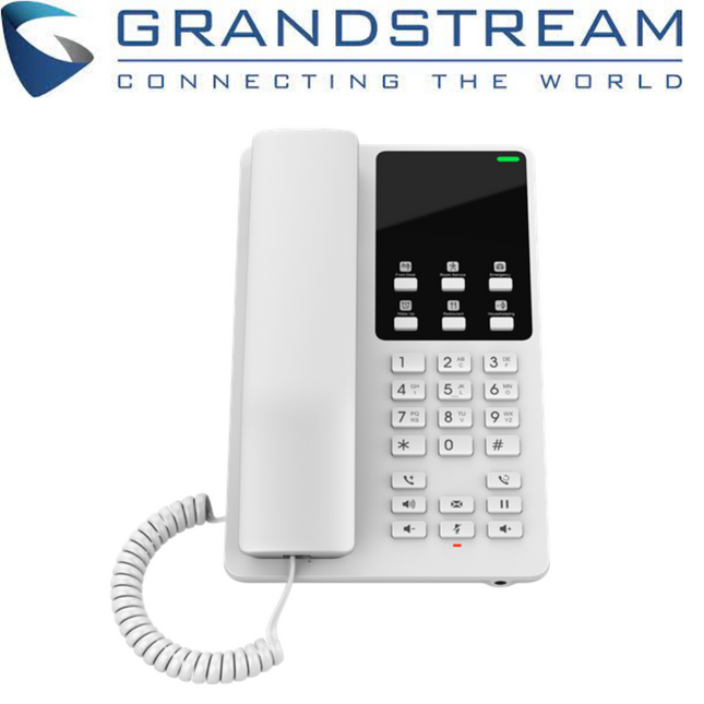 Grandstream Desktop Hotel Phone w/ Built-In-WiFi - White - GHP620W