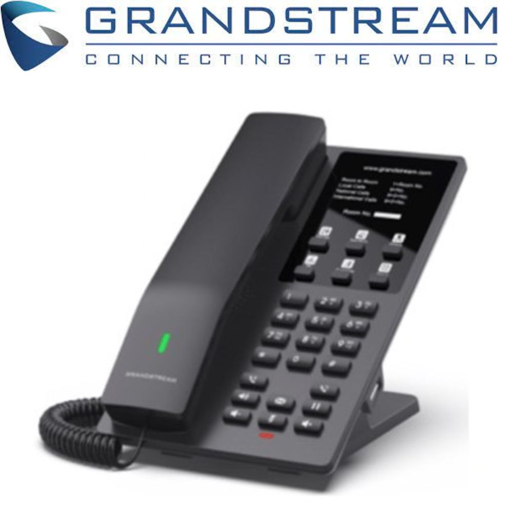 Grandstream Desktop Hotel Phone w/ Built-In WiFi - Black - GHP621W