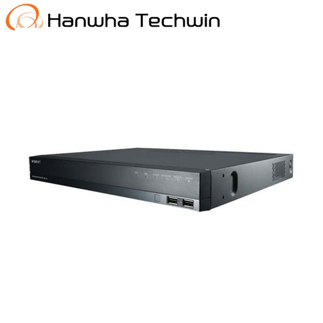 Hanwha Wisenet New-Q 16CH 4K PoE NVR, H.265, 128Mbps, 3TB HDD (2 SATA 12TB max) - QRN-1610S