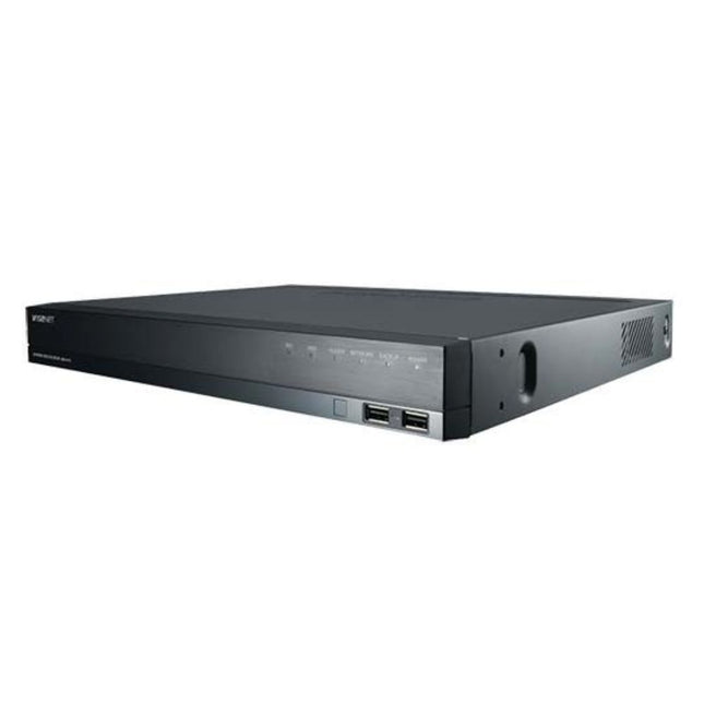 Hanwha Wisenet New-Q 16CH 4K PoE NVR, H.265, 128Mbps, 3TB HDD (2 SATA 12TB max) - QRN-1610S