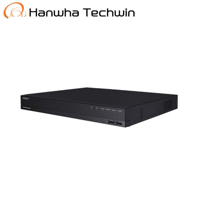 Hanwha Wisenet New-Q 16VH 4K PoE NVR, H.265, 128Mbps, 3TB HDD (2 SATA 12TB max) - QRN-1620S