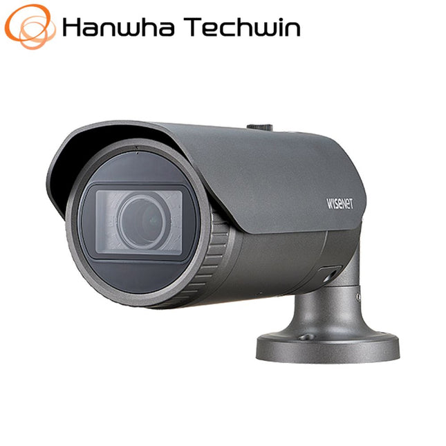 Hanwha Wisenet New-Q 5MP Outdoor VF Bullet Camera, WDR, H.265, 30m IR, IP66, 3.2-10mm - QNO-8080R