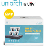 Uniarch 4CH Kit With 4 X 6MP Starlight Turret (in A Kit Box) - KIT-UNA-4062W