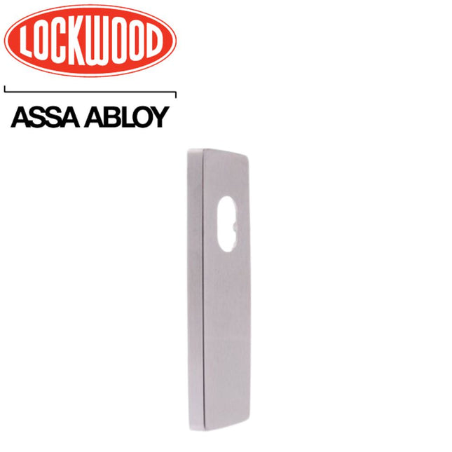 Lockwood Furniture Square End Plate Concealed Fix with Cylinder Hole Only Satin Chrome - 1800SC
