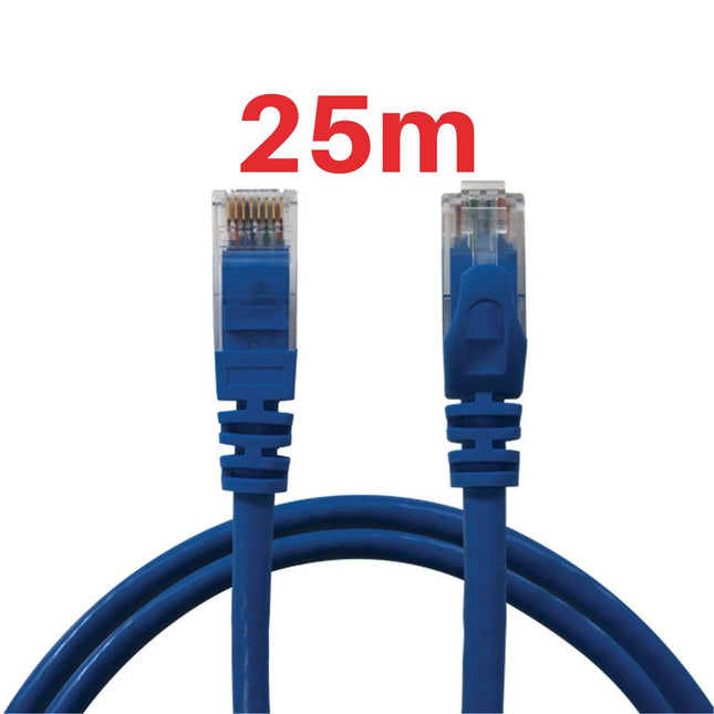 CAT6 Ethernet Cable: PreTerminated Plug and Play - 25m