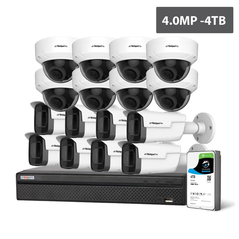 Watchguard Compact Security Kit: 8MP NVR, 8 x 4MP Bullets, 8 X 4MP Domes, 4TB HDD