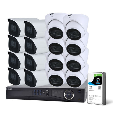 VIP Vision 16-Channel Security Kit: 12MP NVR, 16 X 4MP Fixed Bullet/Turret, Professional Series - NVRKIT-P1644F