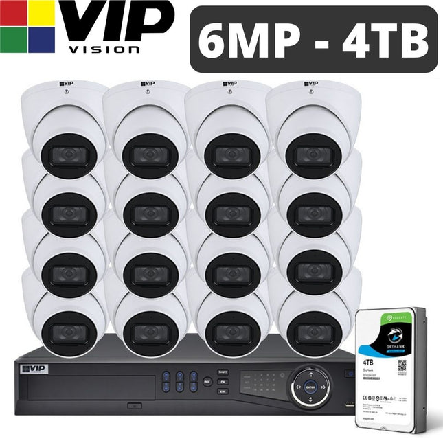VIP Vision 16-Channel Security Kit: 12MP NVR, 16 X 6MP Fixed Turret, Professional Series - NVRKIT-P1664F
