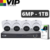 VIP Vision 4-Channel Security Kit: 8MP NVR, 4 X 6MP Fixed Turret, Professional Series - NVRKIT-P461F