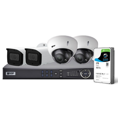 VIP Vision 4-Channel Security Kit: 8MP NVR, 4 X 8MP Motorised Dome/Bullet, Professional Series - NVRKIT-P482M