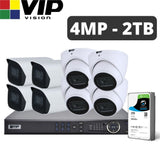 VIP Vision 8-Channel Security Kit: 12MP NVR, 8 X 4MP Fixed Bullet/Turret, Professional Series - NVRKIT-P842F