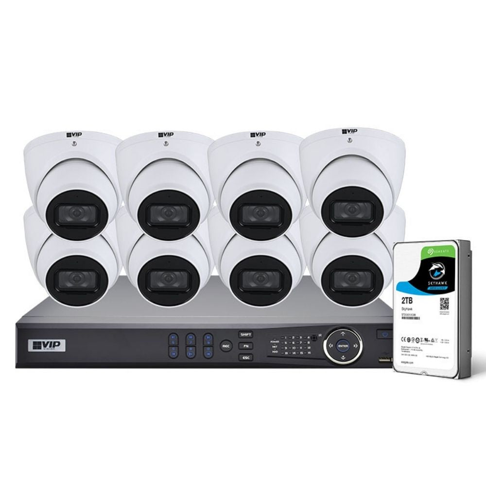 VIP Vision 8-Channel Security Kit: 12MP NVR, 8 X 6MP Fixed Turret, Professional Series - NVRKIT-P862F