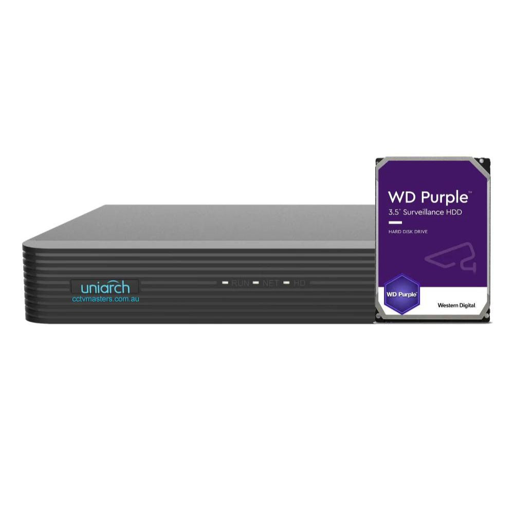 Uniarch Network Video Recorder: 8-Channel, 4K Ultra HD, Lite - NVR-108E2-P8