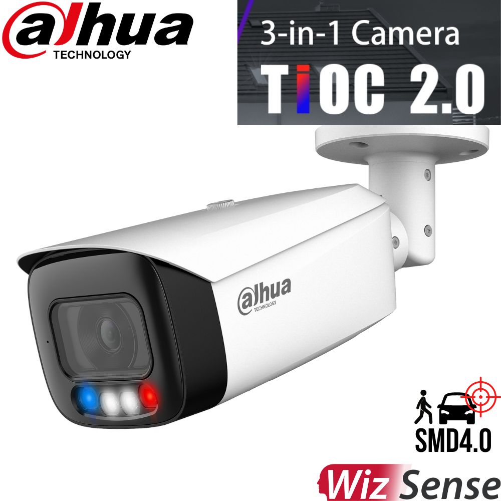 Dahua AI TiOC Security System: 4x 8MP TiOC 2.0 Bullets, 4CH 16MP WizSense NVR, SMD 4.0