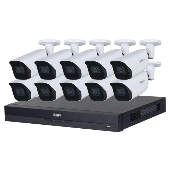 Dahua 2023 Full AI Security System: 10x 6MP Bullet 3X66 Cams, 16CH 16MP WizSense NVR