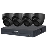 Dahua 2023 Full AI Security System: 4x 6MP Black Turret 3X66 Cams, 4CH 16MP WizSense NVR