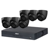 Dahua 2023 Full AI Security System: 6x 8MP Black Turret 3X66 Cams, 8CH 16MP WizSense NVR