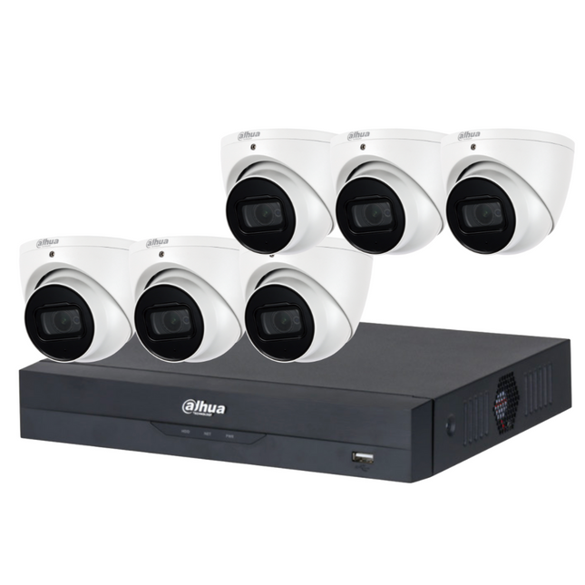 Dahua 2023 Full AI Security System: 6x 6MP Turret 3X66 Cams, 8CH 16MP WizSense NVR