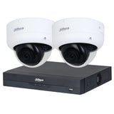 Dahua 2023 Full AI Security System: 2x 8MP Dome 3X66 Cams, 4CH 16MP WizSense NVR