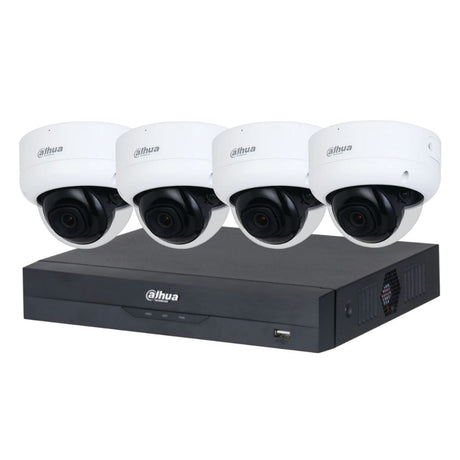 Dahua 2023 Full AI Security System: 4x 8MP Dome 3X66 Cams, 4CH 16MP WizSense NVR