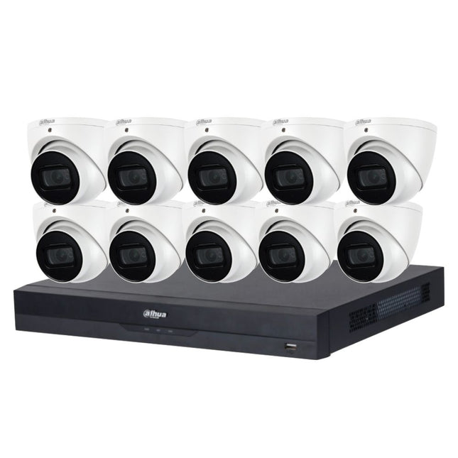 Dahua 2023 Full AI Security System: 10x 6MP Turret 3X66 Cams, 16CH 16MP WizSense NVR