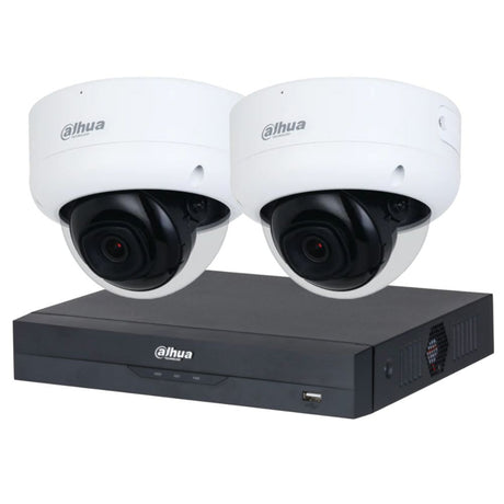 Dahua 2023 Full AI Security System: 2x 6MP Dome 3X66 Cams, 4CH 16MP WizSense NVR