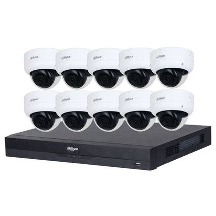 Dahua 2023 Full AI Security System: 10x 6MP Dome 3X66 Cams, 16CH 16MP WizSense NVR