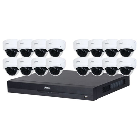 Dahua 2023 Full AI Security System: 16x 6MP Dome 3X66 Cams, 16CH 16MP WizSense NVR