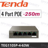 Tenda TEG1105P-4-63W Switch: 5-Port Gigabit with 4-Port PoE