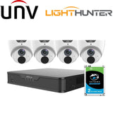 Uniview 4 Channel Security System: 8MP NVR, 4 x 8MP (4K) Turret Cameras, 2TB HDD