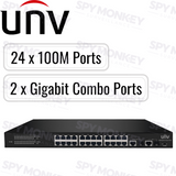 Uniview PoE Switch: 24 PoE Ports, 100Mbps