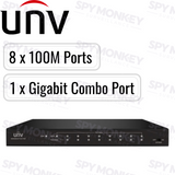 Uniview PoE Switch: 8 PoE Ports, 100Mbps