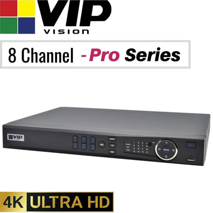 VIP Vision Pro 8 Channel Security Kit: 12MP NVR, 4 X 8MP VF Bullet, 4 X 8MP VF Dome, 4TB HDD