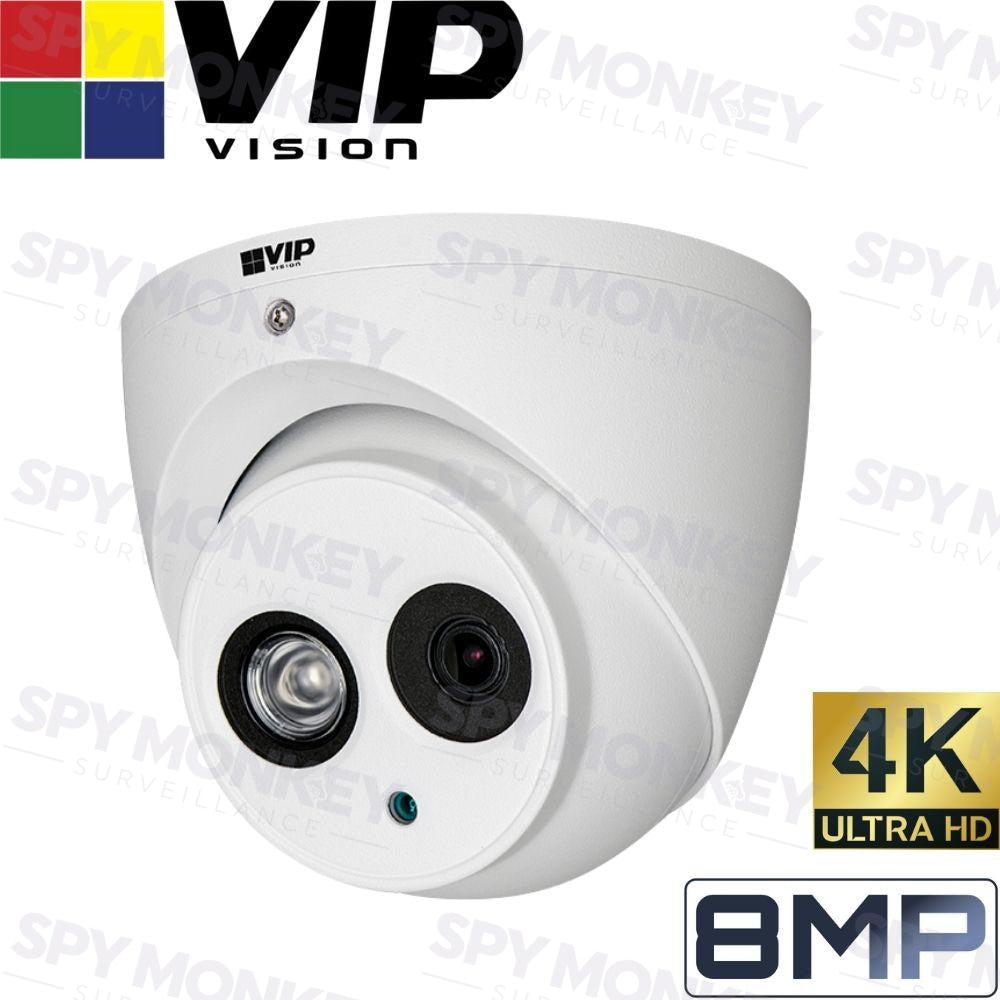 VIP Vision Pro Security Camera: 8MP (4K) Mini Dome, 50m IR, IP67