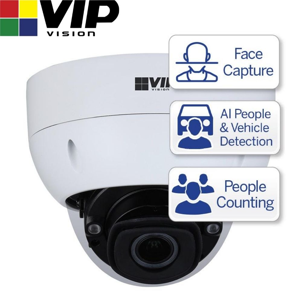 VIP Vision Security Camera: 8MP Dome, Ultimate AI Series, 2.7-12mm - VSIPU-8DIRM-I
