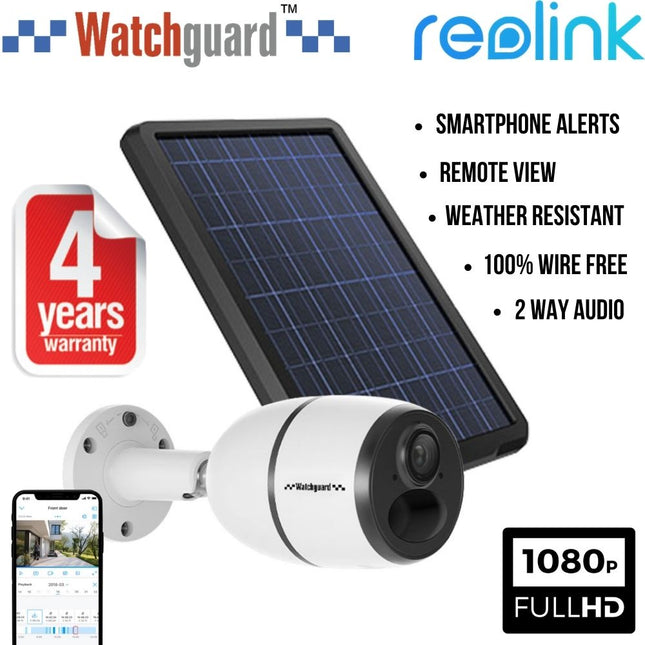 Watchguard/Reolink REO-GO-SP2 Security Camera: 1080p Full HD Starlight Bullet WiFi with Solar Panel - REO-GO-SP2