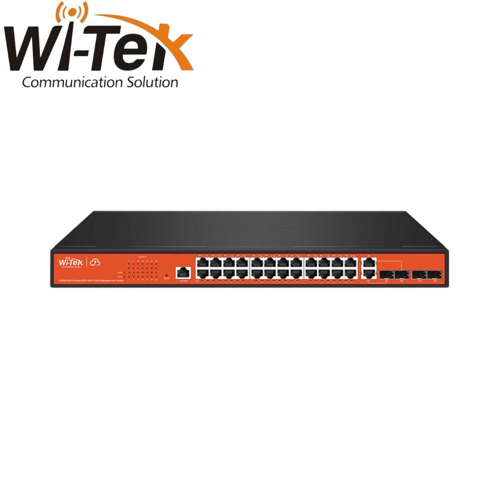 Wi-Tek 24GE+2Combo SFP+2SFP Full GIGA Cloud L2 Managed 24 Port PoE Switch - WI-PCMS328GF