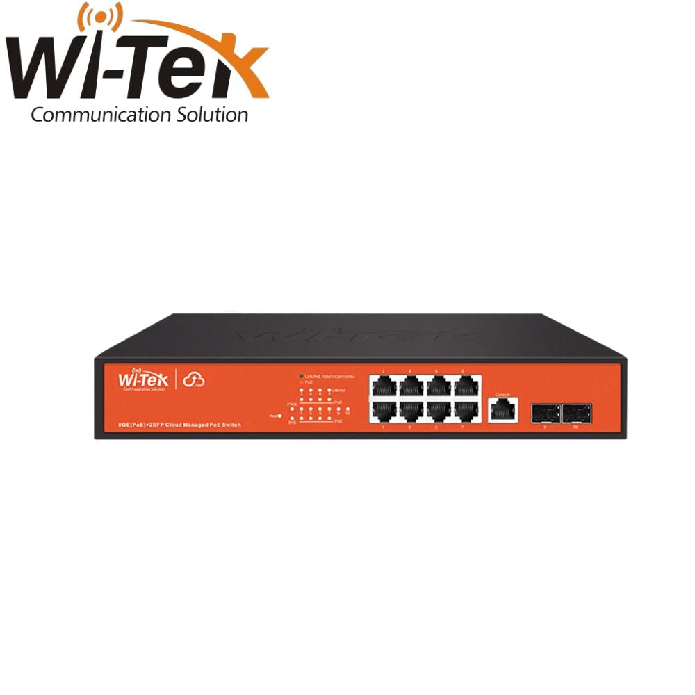 Wi-Tek Cloud L2 Managed 8 Port GIGA + 2 X SFP Full GIGA PoE Switch - WI-PCMS310GF