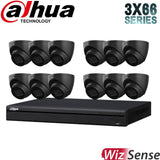 Dahua 3X66 Security System: 16CH 8MP Lite NVR, 12 x 8MP Turret Camera, Starlight, SMD 4.0, AI SSA (Black)