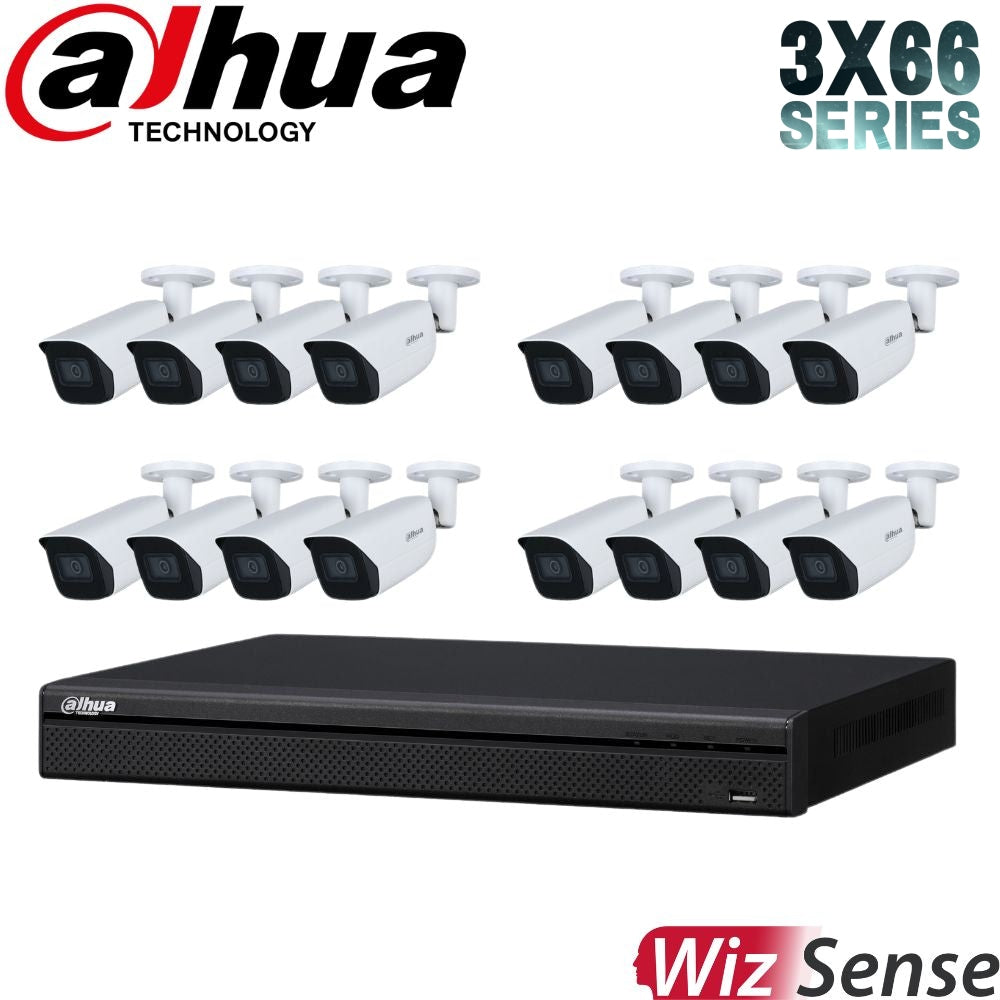 Dahua 3X66 Security System: 16CH 8MP Lite NVR, 16 x 6MP Bullet Camera, Starlight, SMD 4.0, AI SSA