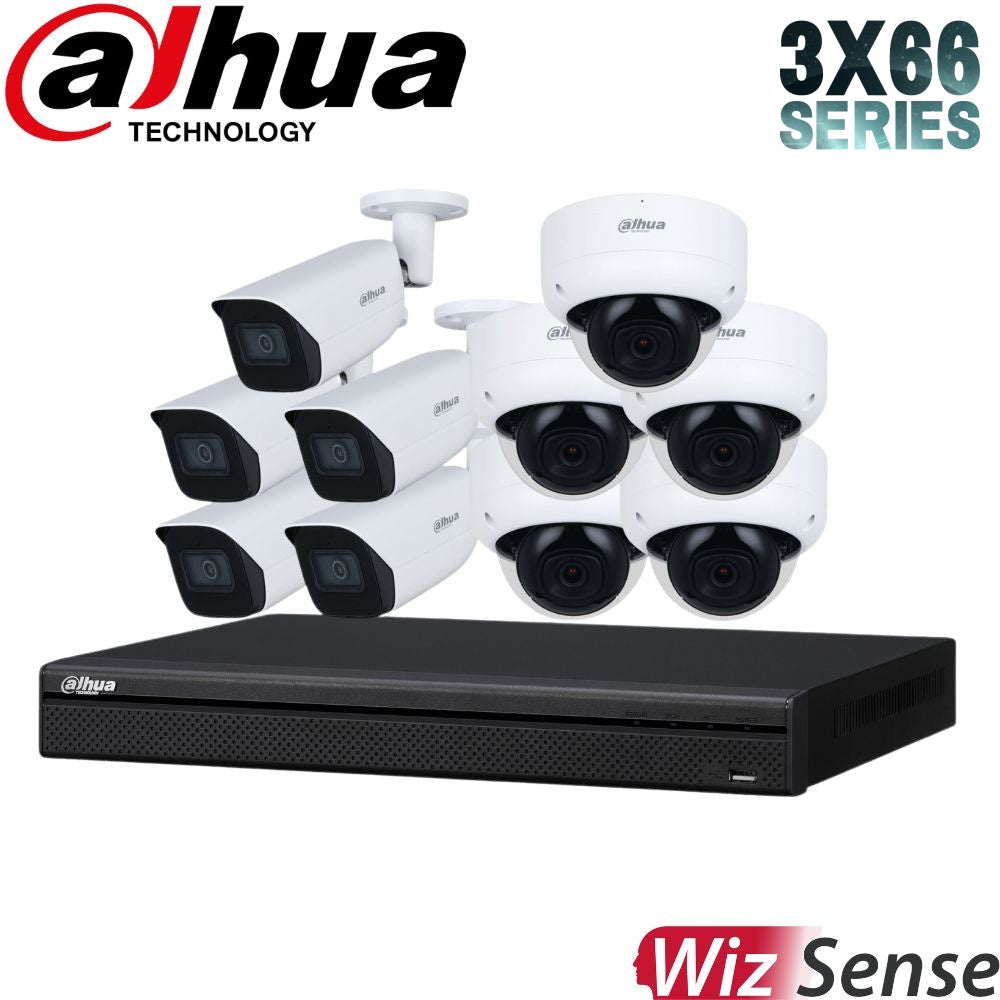 Dahua 3X66 Security System: 16CH 8MP Lite NVR, 5 x 8MP Bullet 5 x 6MP Dome, Starlight, SMD 4.0, AI SSA