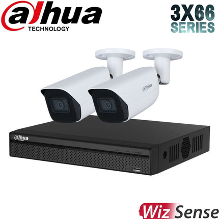 Dahua 3X66 Security System: 4CH 8MP Lite NVR, 2 x 6MP Bullet Camera, Starlight, SMD 4.0, AI SSA