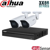 Dahua 3X66 Security System: 4CH 8MP Lite NVR, 2 x 6MP Bullet Camera, Starlight, SMD 4.0, AI SSA